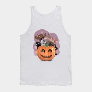 Happy Halloween Cute Animals and Pumpkin Tank Top